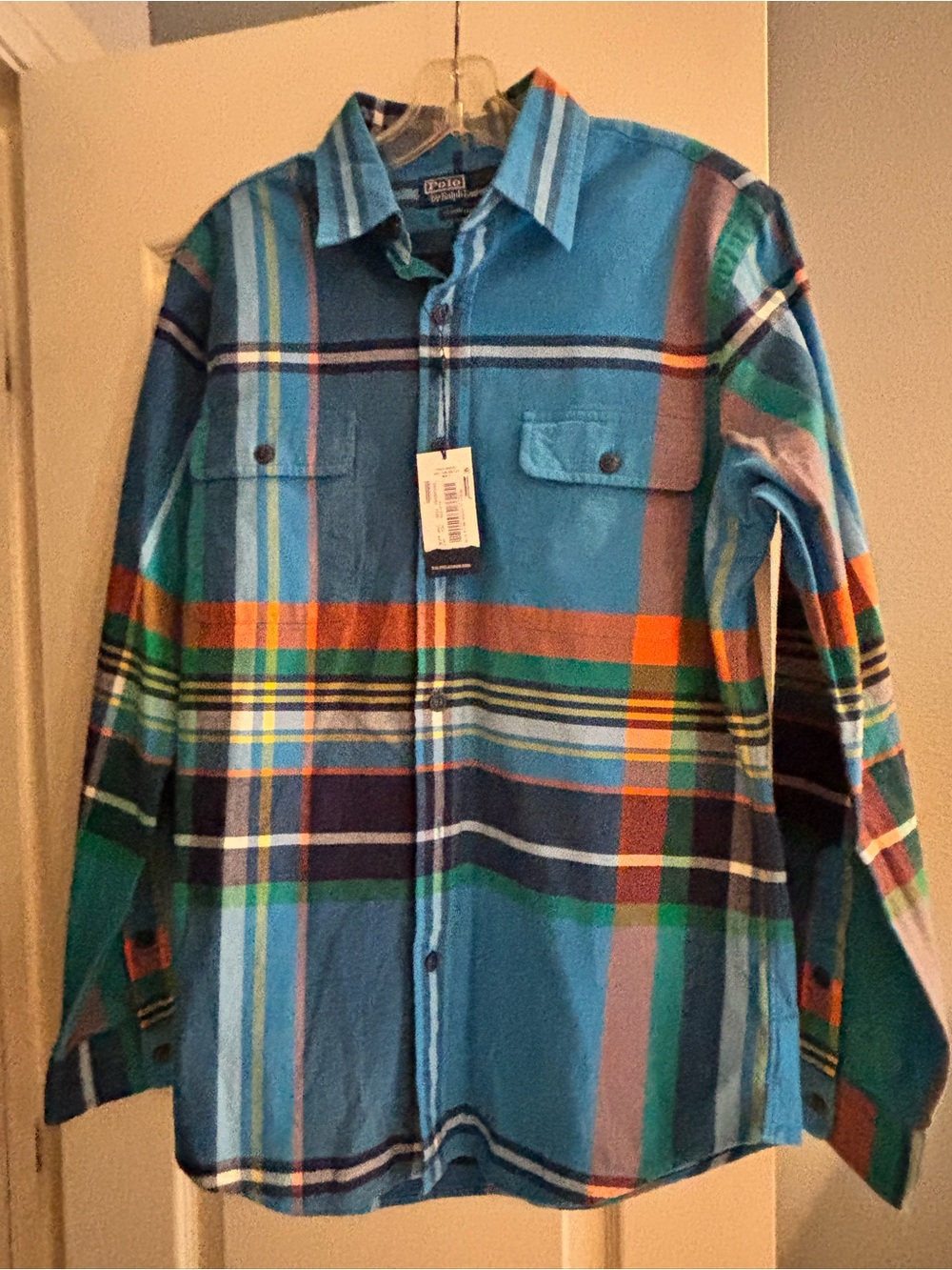 Ralph Lauren Teal Blue Multi-Stripe Button Shirt